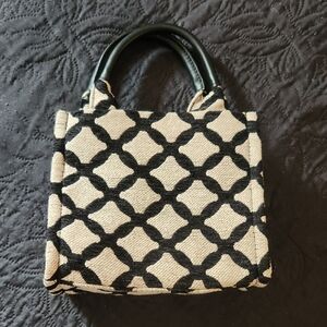H&M Elegant Black and Cream Patterned Women's Bag